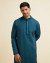 Teal Blue Plain Kurta Set